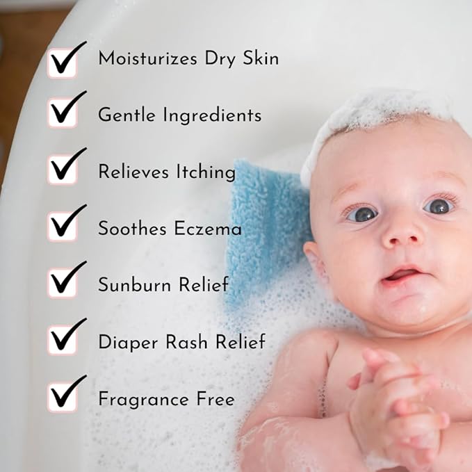 Oatmeal Baby Bath Powder by Irene Organics with Colloidal Oatmeal For Treatment of Eczema, Diaper Rash, Dry Skin and Irritation, Moisturizes and Soothes Baby’s Skin, 3 pack
