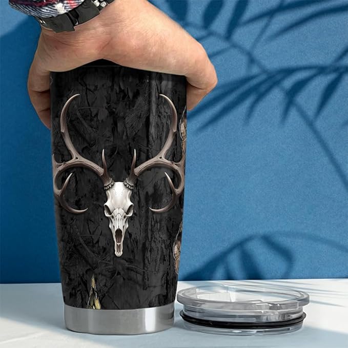 Hunting Tumbler 20oz Stainless Steel Insulated Coffee Travel Mug Cup for Men Hunter Gifts for Hunting Lovers on Birthday Christmas Fathers Day