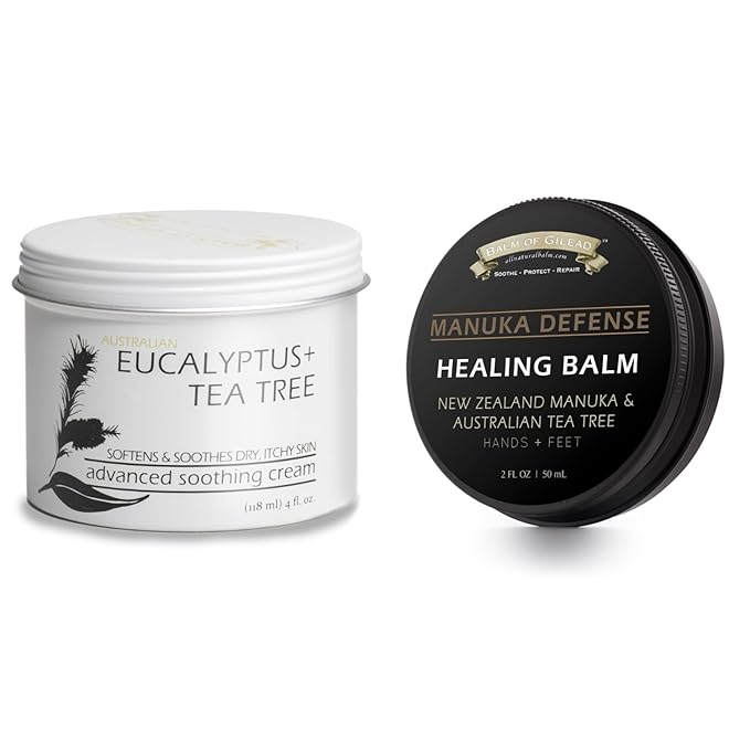 Tea Tree with Eucalyptus Foot Cream - Foot Cream with Tea Tree and Manuka Oil - Intensive Moisture and Healing, Foot Care and Body, Skin Soothing Cream - Softens Skin Irritations, Balm for Eczema
