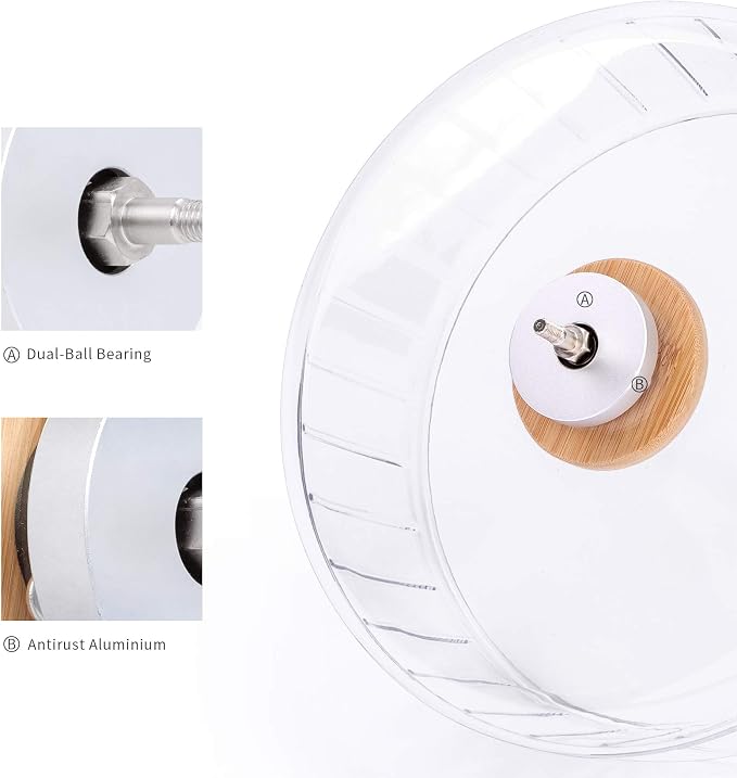 Niteangel Super-Silent Hamster Exercise Wheels: Quiet 10 inch Running Wheel | Can 10.6-13.4" Adjustable Height - No Bend Back Spinner Running for Dwarf Syrian Hamster Gerbils Mice Or Other Small Animal