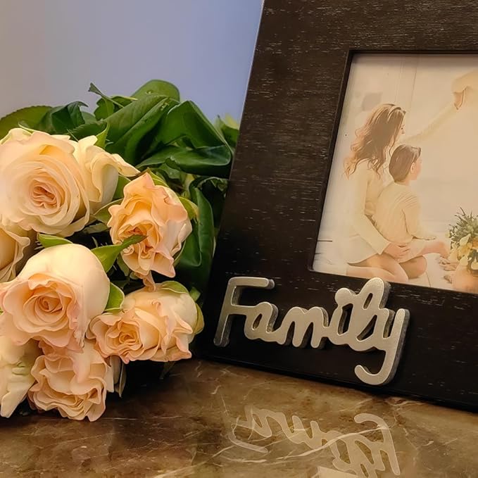 Family Picture Frame 4x6,Where Life Begins and Love Never Ends Photo Frame Heart Black,Father Day,Mother Day' S Gift,Wooden Family Frame for Wall 4x6 (Family Horizontal)