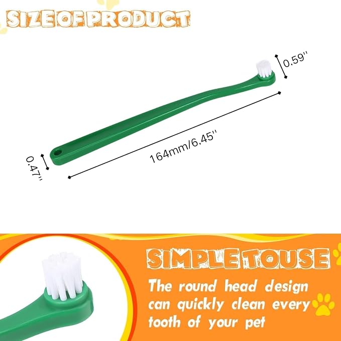 Mini Pet Toothbrush Mini Head Soft Bristles Gentle Pet Toothbrush for Small Pets Dental Care Hedgehog Rat Ferret Grooming Accessories (2PC)