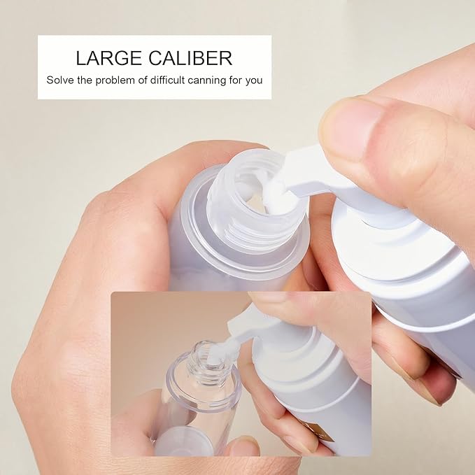 Small Airless Pump Bottles，Travel Toiletry containers，Lotion Dispenser，1.7 oz Travel Bottles TSA Approved Shampoo, Liquid Foundation, Hand sanitizer（ 4 Pack）