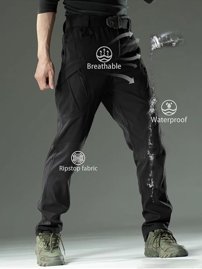 AUTIWITUA Men's Tactical Cargo Pants Water Resistant Lightweight Hiking Pants Outdoor Work Pants with Multi Pockets(No Belt)
