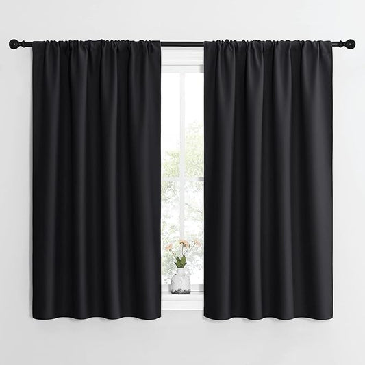 NICETOWN Black Out Curtain Panels for Kitchen - Energy Smart Decoration Thermal Insulating Blackout Drapes/Draperies for Small Window (2 Panels, 42 inches Wide by 54 inches Long)