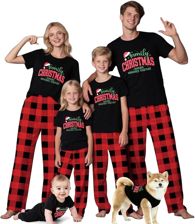 Family Christmas Pajamas Matching Sets Holiday Xmas Party Family Sleepwear Set Jammies for Couples