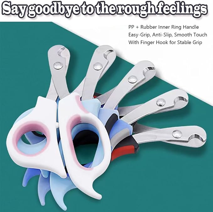 Pet Nail Clippers for Small Animals, Stainless Steel Cat Nail Trimmers with Non-Slip Handle, Safe & Sharp Claw Cutter for Puppies, Cats, Rabbits and Ferrets | Featuring Non-Slip Handle, Safe & Sharp Claw Cutter for Puppies, Cats, Rabbits and Ferrets