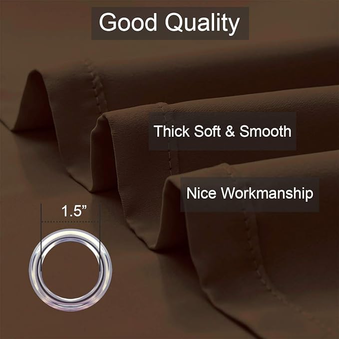 LA PALMA Thermal Insulated Blackout Darkening Grommet Living Room Curtains Window Drapes for Bedroom Pack of 2 Panels