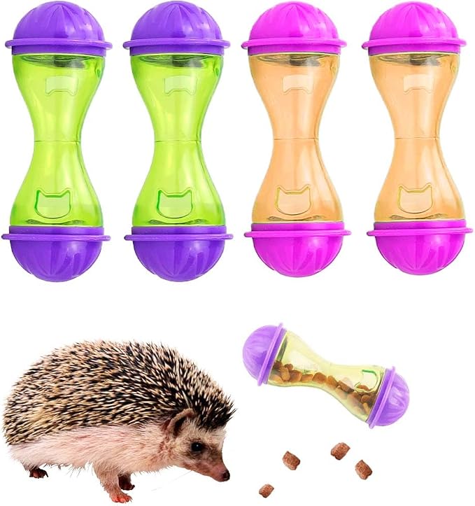 4 Hedgehog Feed Toys Hedgehog Enrichment Toy Hedgehog Supplies Cage Accessories Small Animal Treat Ball Food Dispenser Pet Feeder Feeding Toy for Hamster Lizard Turtle Tortoise Sugar Glider Ferret