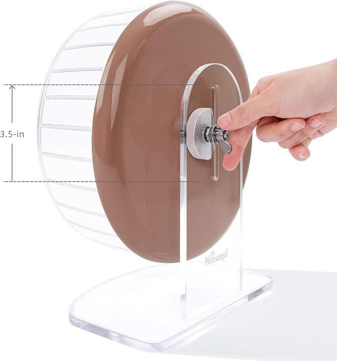 Niteangel Super-Silent Hamster Exercise Wheels: Quiet 10 inch Running Wheel | Can 10.6-13.4" Adjustable Height - No Bend Back Spinner Running for Dwarf Syrian Hamster Gerbils Mice Or Other Small Animal