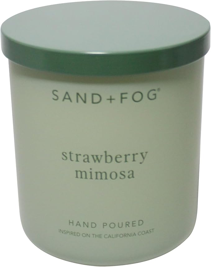 Sand + Fog Scented Candle - Strawberry Mimosa – Additional Scents and Sizes – 100% Cotton Lead-Free Wick - Luxury Air Freshening Jar Candles - Perfect Home Decor – 10oz