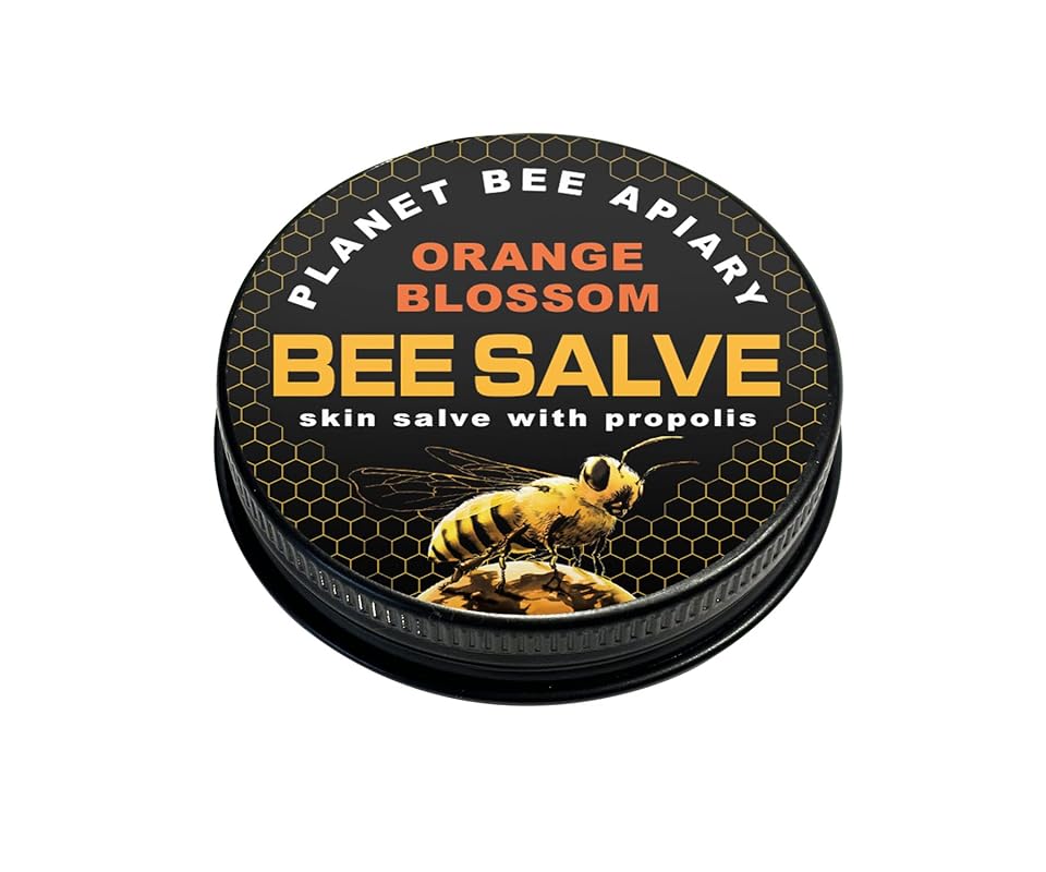 Salve, Hand Salve, Healing Balm, Dry Skin Salve with Beeswax and Propolis, Skin Repair, Moisturizer, All Natural, Planet Bee Apiary ORANGE BLOOSOM BEE SALVE 1 oz