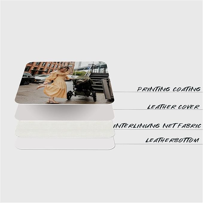 Personalized Coasters, Custom Coaster, Leather, Add Your Image, 4 inches (Set of 6, Square)