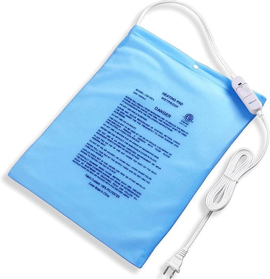 Boncare® Stay-On Small Vinyl Electric Heating Pad for Neck and Shoulders and Back Without Auto-Off, Low & High Heat Levels, Waterproof Hot Heat Pad with Washable Cover (11.5"x13.5", 1-Pack)