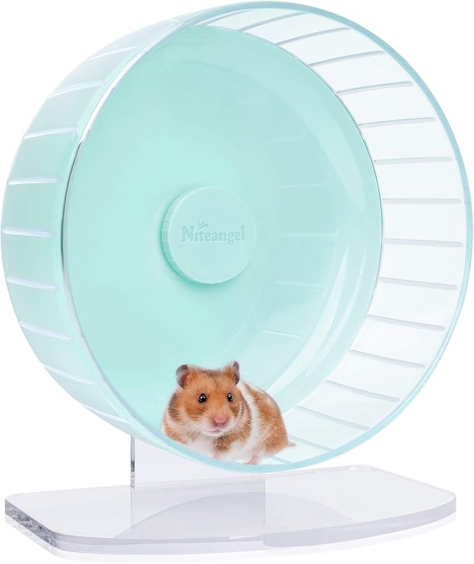 Niteangel Super-Silent Hamster Exercise Wheels: Quiet 11 inch Running Wheel | Can 11.6-15.4" Adjustable Height - No Bend Back Spinner Running for Dwarf Syrian Hamster Gerbils Mice Or Other Small Animal