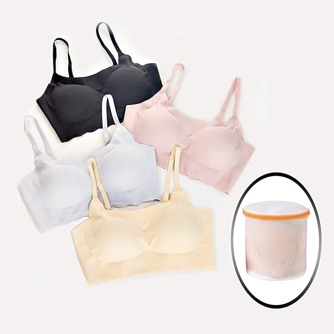 BAGAIL Laundry Bags Mesh Wash Bag for Intimates Lingerie and Delicates,4Pcs(Bra Wash Bag,6×6inch+7×7inch)