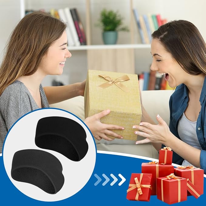 Ear Warmers Headband, Fleece Earmuffs Running Headband Winter Ear Covers Moisture Wicking Ski Sport Headband for Men & Women (19.2 inches, One Size, Cycling)