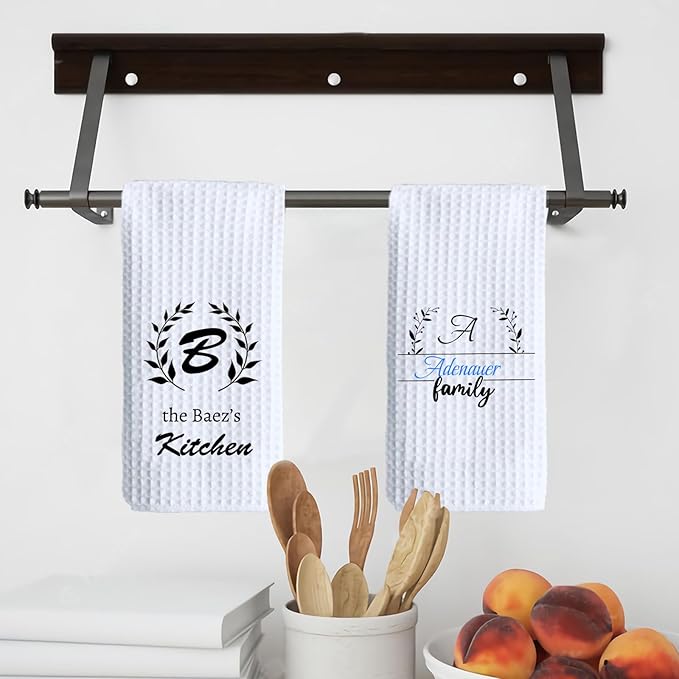 ubmpj Personalized Kitchen Towel Custom Waffle Weave Towel Gift for Housewarming Wedding Friend Birthday