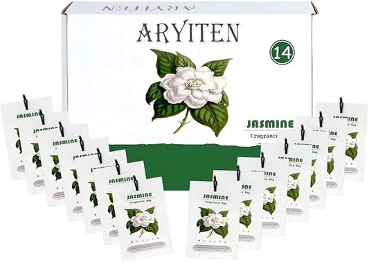 14 Packs Large Jasmine Scented Sachets for Closet Deodorizer Drawers, Hanging Long Lasting Potpourri Bags Home Fragrance Air Freshener