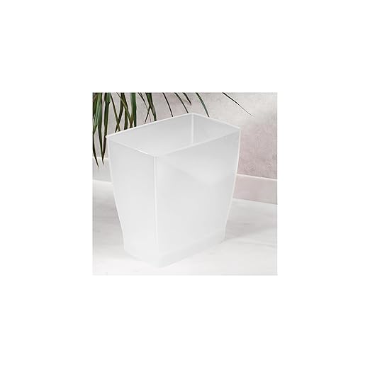 iDesign Small Rectangular Bathroom Trash Set of 2 Waste Can, Clear Frost