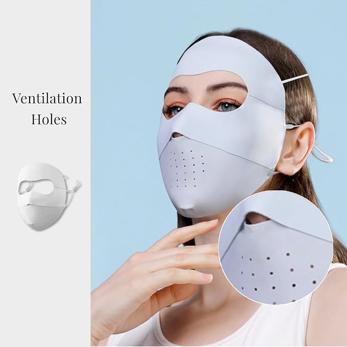 Full-Face Sun Protection Mask Face Cover Summer Breathable UV Protection Outdoor Wear for Women
