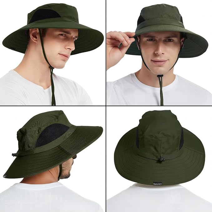 EINSKEY Wide Brim Sun Hat, UPF 50+ UV Protection Waterproof Packable Bucket Hat for Men & Women, Fishing Hiking Beach Garden