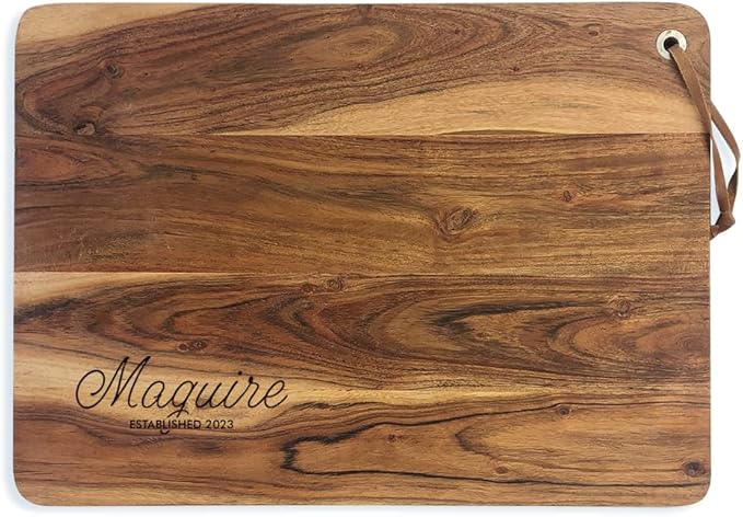 Personalized Cutting Board Engraved with Any Family Name, Custom Charcuterie Board, Anniversary or Housewarming Gift