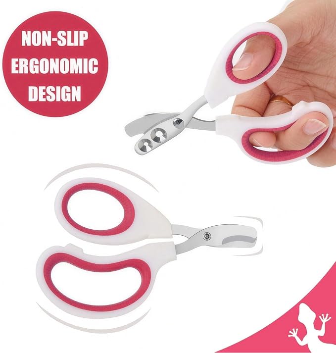 Stainless Steel Bearded Dragon Nail Clippers,Lizard Nail Clippers,Bearded Dragon Supplies,Bearded Dragon Nail Scissors for Small Reptiles,Turtle,Chameleon,Iguana，Hedgehog (Rose red)