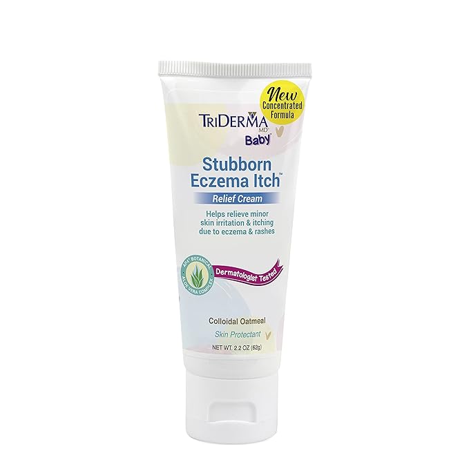 TriDerma Baby Stubborn Eczema Itch Relief Cream Soothing for Sensitive Skin 2.2 Ounces