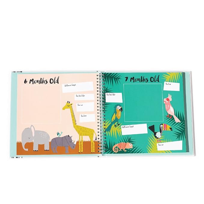 Lucy Darling Little Animal Baby Memory Book – First 5 Years Keepsake Journal & Photo Album for Baby Boy/Girl, Gender-Neutral Milestone Book, Thoughtful Gift for New Moms