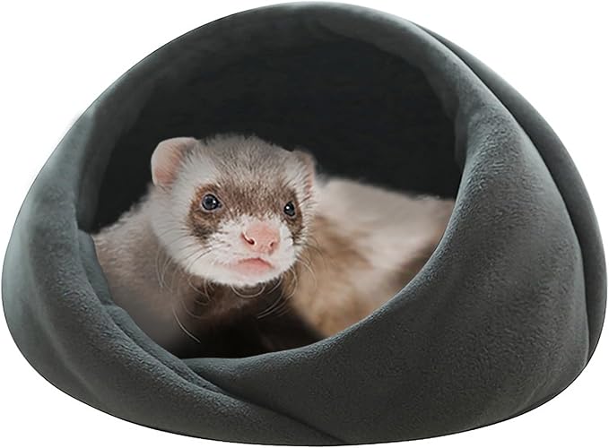 Ferret Bed Cave and Hideouts Comfortable，Ferret Hideaway Bed Accessories for Cage Ferret Beds and Hideouts Safe & Cozy for All Ages Ferrets(Grey) (Grey)