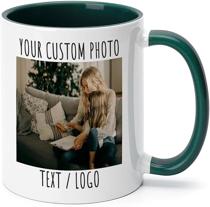 Custom Mug - Personalized Coffee Mug with Image, Logo, or Text | Custom Photo Cup | Customized 11 Oz Ceramic Tea Cup Taza Personalizadas Custom Gifts for Men & Women
