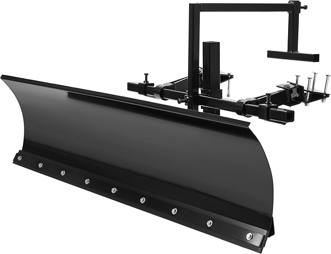 60 In Universal Black Snow Plow Blade Compatible with 5ft Wide Zero Turn Mowers Snow Plow Powder Coated Adjustable Durable