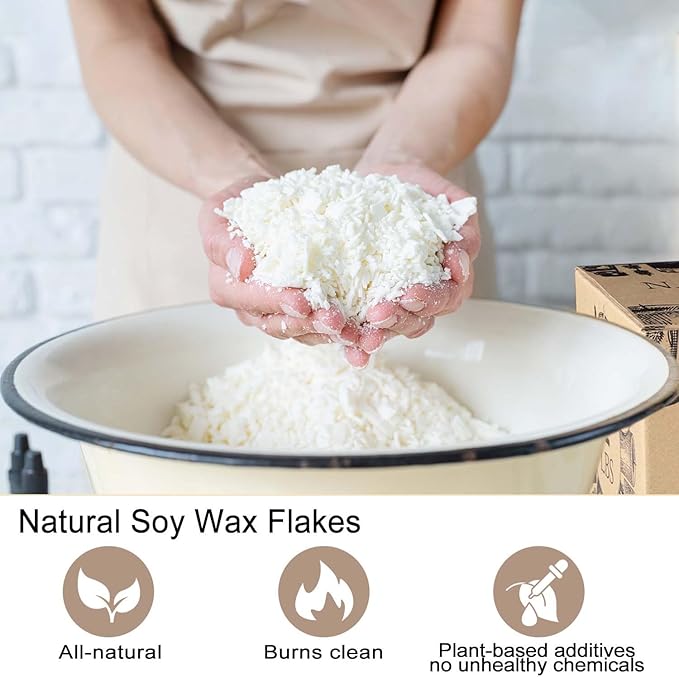 Candle Making Kits for Adults,Beginner,Kids, Soy Wax, Making Supplies Include 10 LB Soy Wax Flakes, 100 Candle Wick, Centering Devices, Melting Pot