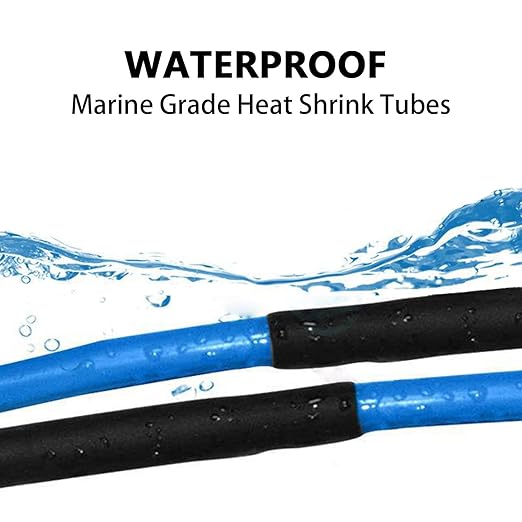 Heat Shrink Tubing Kit - 3:1 Ratio Adhesive Lined, Marine Grade Shrink Wrap Industrial Heat-Shrink Tubing - 240 PCS