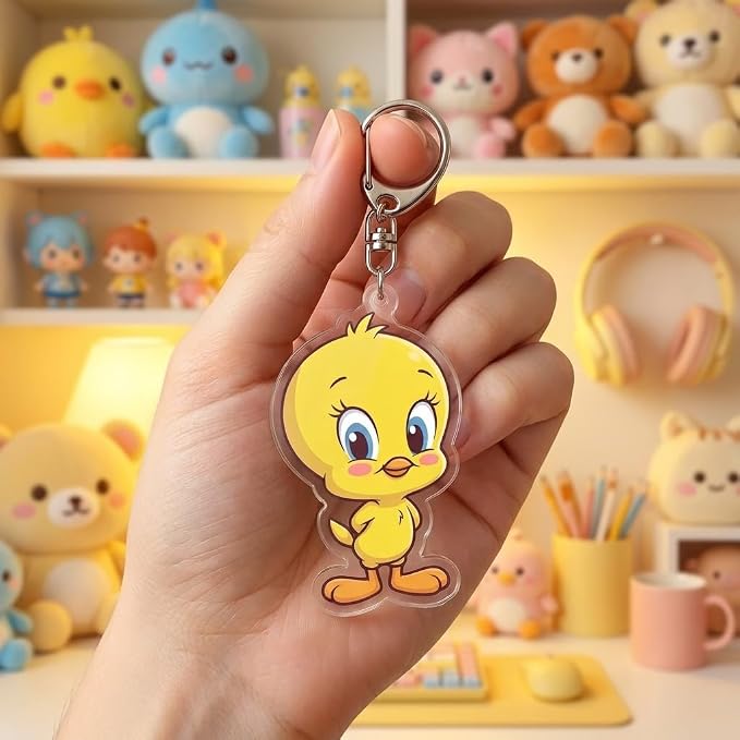 PumpCar Acrylic Keychain Double-Sided Charm Key Ring with Metal Clip Backpack Charm Bag and Car Key Accessory Collectible