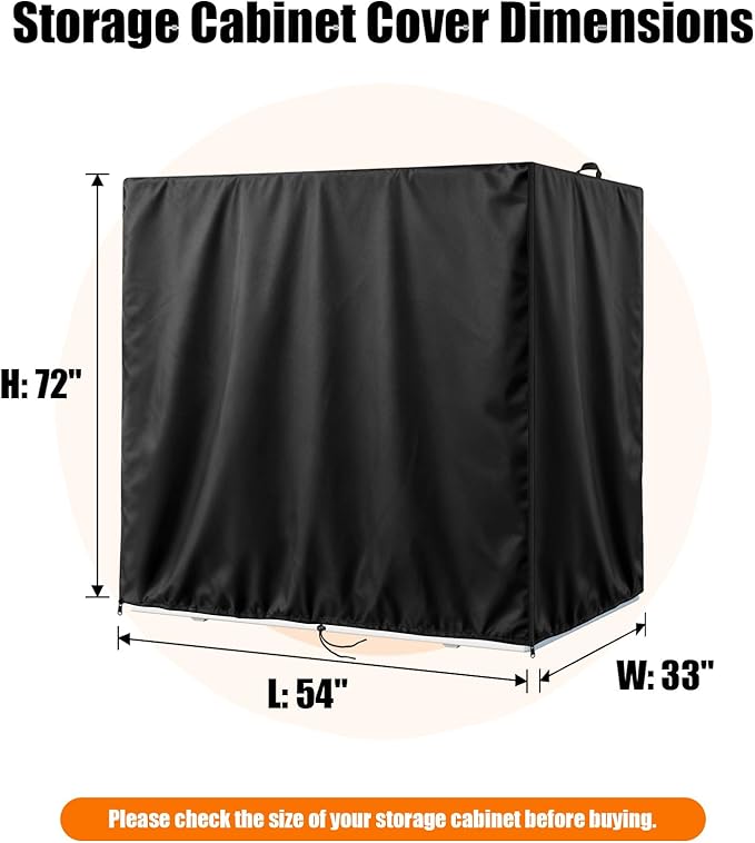 Kasla Storage Cabinet Cover, Outdoor Chest Storage Waterproof Cover, Weatherproof Cabinets Covers for Kitchen Patio Garden Backyard - 54"Lx33"Wx72"H