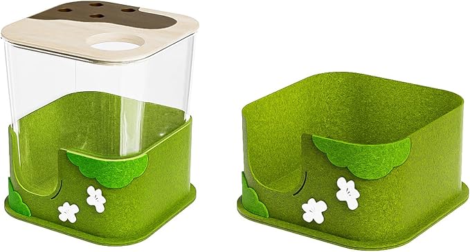 Natural Behavior Simulators Sand Bath Box for Hamsters with Depth Digging Space and Visible Side for Observation Hamster House