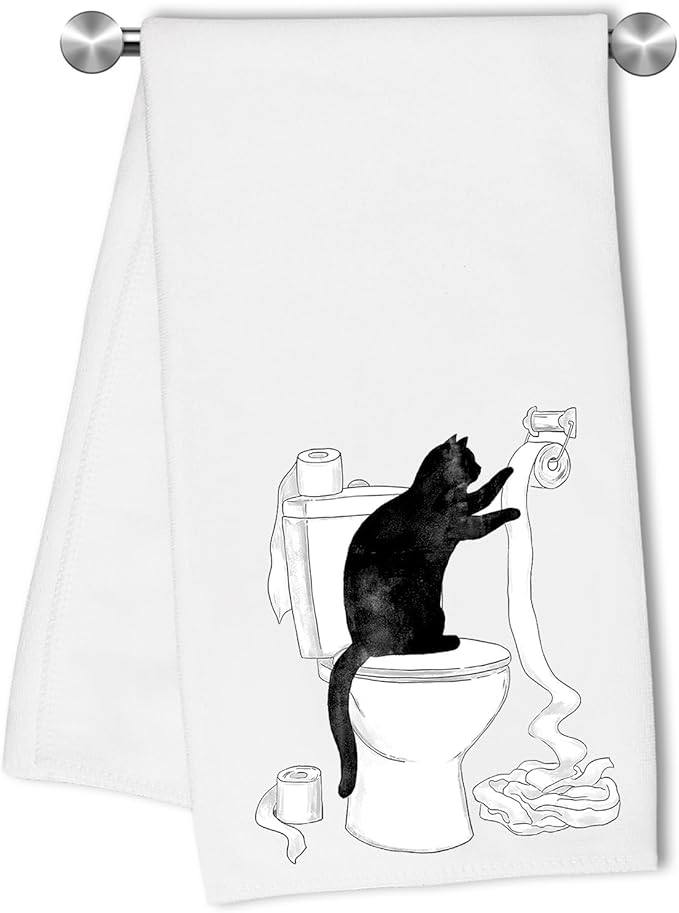 Humorous Cat Kitchen Towels Dish Towel Tea Towel Absorbent Hand Towels Decorative for Bathroom Kitchen Home Decor,Cat Love Gifts Ideal Housewarming Gift for Women,Men,Hostesses,Friends,Chefs