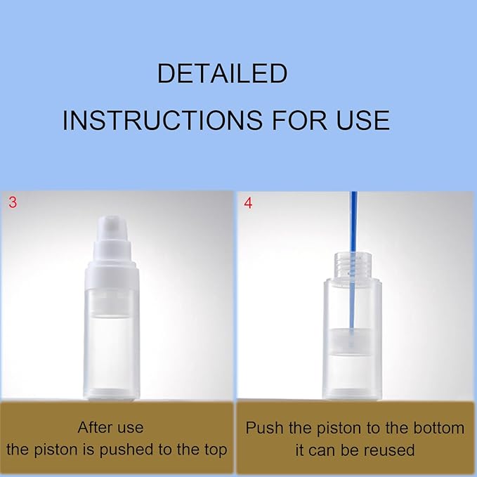 Airless Pump Bottles mini Travel Size Toiletry containers refillable Cosmetic containers Lotion Bottle with Pump TSA Approved(0.7oz/20ml 4 Pack)