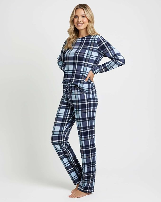 Real Essentials 2 Pack: Women's Comfy Pajama Sets - Short & Long Sleeve Ladies Loungewear Sleepwear PJs (Available In Plus)
