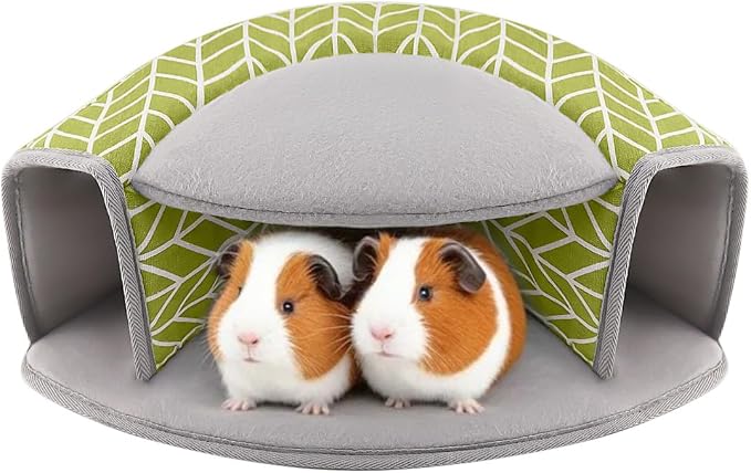 Guinea Pig Hideout, Interactive Guinea Pig Tunnel Bed, Washable | Small Animal Tubes Toys Cage Accessories for Ferret Bunny Chinchilla