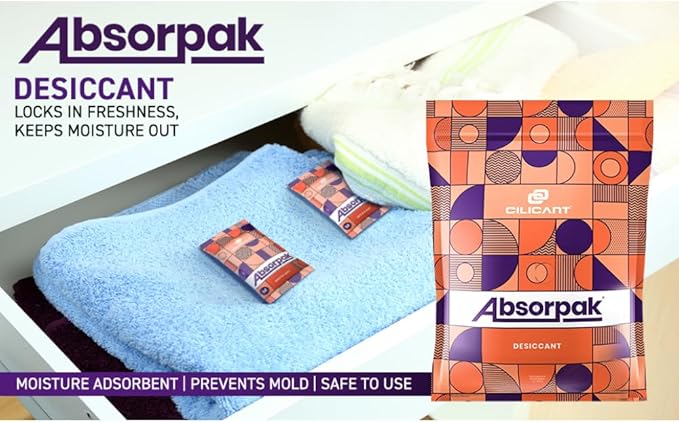 CILICAnt Absorpak Desiccant Pouches - 200 pcs Pack, Moisture Absorbers for Shoes, Jewelry, Clothes or Electronics, Ideal for Households, Food Pantries, Dried Food, Pet food, for Moisture, Medium