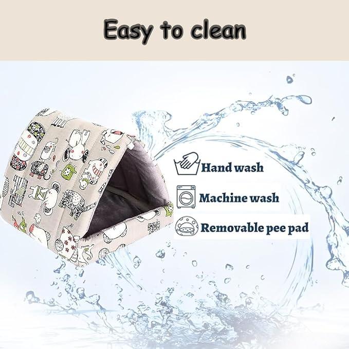 Guinea Pig Hideout Cozy Cotton Washable Tent for Small Animals | Hamster Bed, Portable House Cage Accessories Bunny Hedgehog Mouse Chinchillas Ferrets Bearded Dragons Rats (6.8"x7.4")