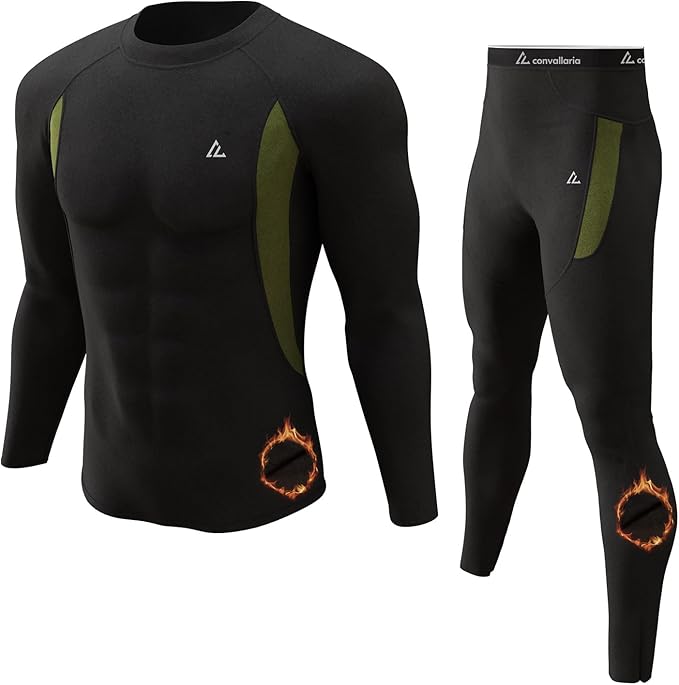 CL convallaria Thermal Underwear Long Johns Set Mens Winter Gift Hunting Gear Sport Base Layer Bottom Top