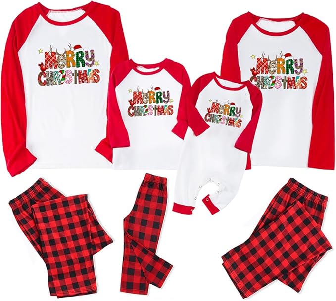 TEERAPHIQUE Christmas Pajamas for Family,Family Holiday Pajamas Matching Sets,Xmas Jammies for Couples