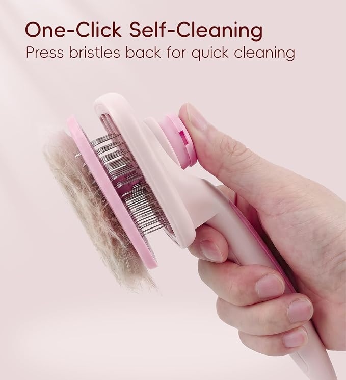 Cat Brush Dog Brush with Self Cleaning Cat Comb, Hair Removal for Pets | Skin Friendly Grooming；for Puppies & Long/Short Haired Pets； Pet Supplies Accessory； Dog Deshedding Brush Grooming Kit