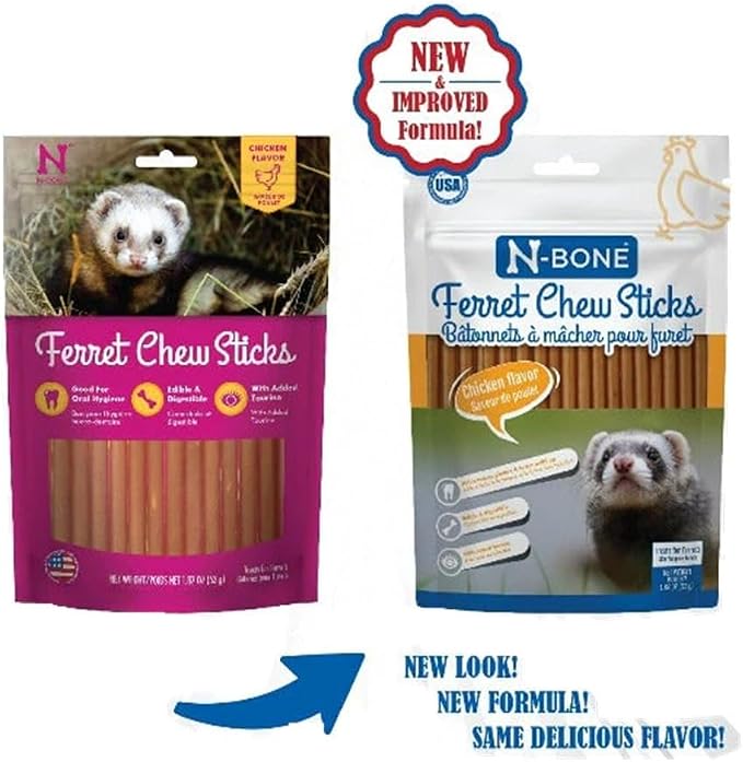 N-Bone Ferret Soft Treats, Chicken Flavor, Natural Soft Chew Treats for Ferrets, Delicious Everyday Snacks & Training Rewards, Made in USA, 3 oz