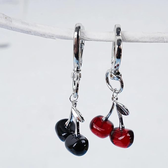 Agromusk Cute Cherry Keychain,Kawaii Cherry Bag Purse Charms for Women Car Keys Decor Gifts Stuff Accessories
