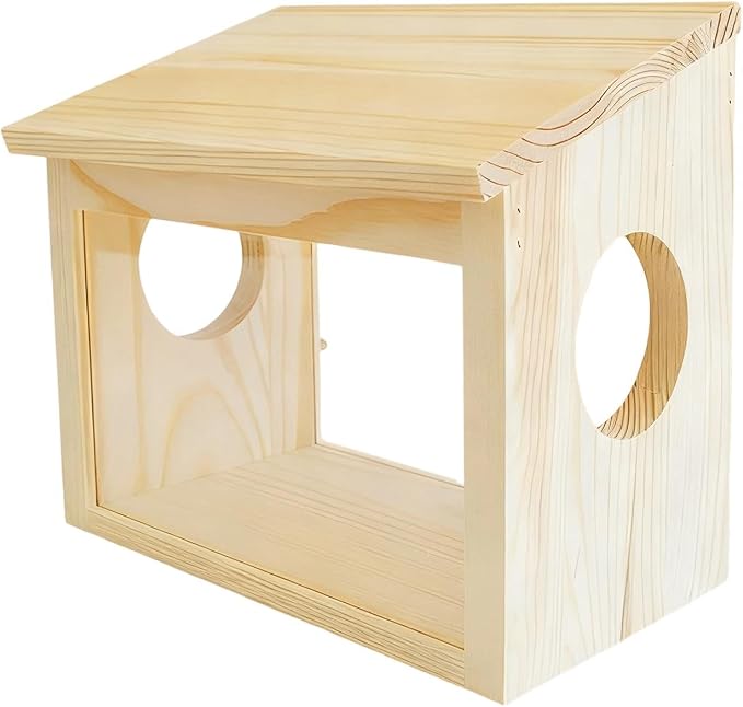 Hamster House Animal Habitat Exploration, Fun, Play Area Visible Digging Box for Hamsters Wooden Rat House for Lemmings Mice